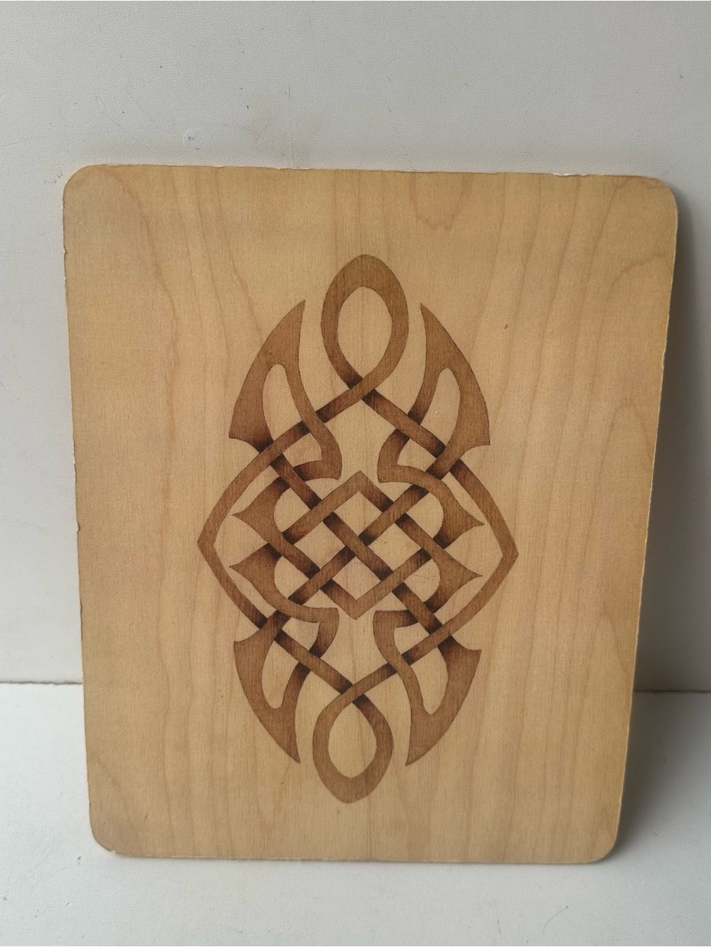 Wooden Celtic Knot Trivet Hot Pad Cork Backed Kitchen Table Decor 8x10